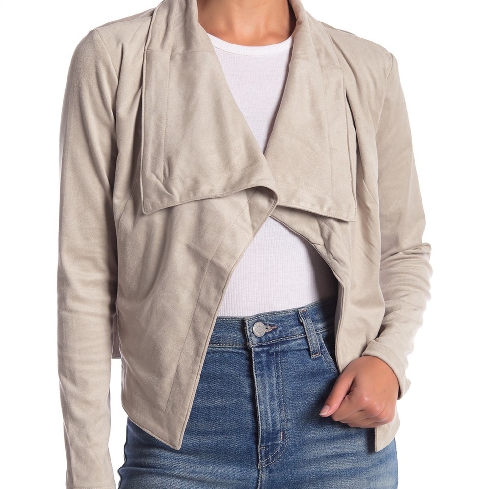 Tan Suede Stylish Blazer Size Large